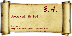 Bocskai Ariel névjegykártya